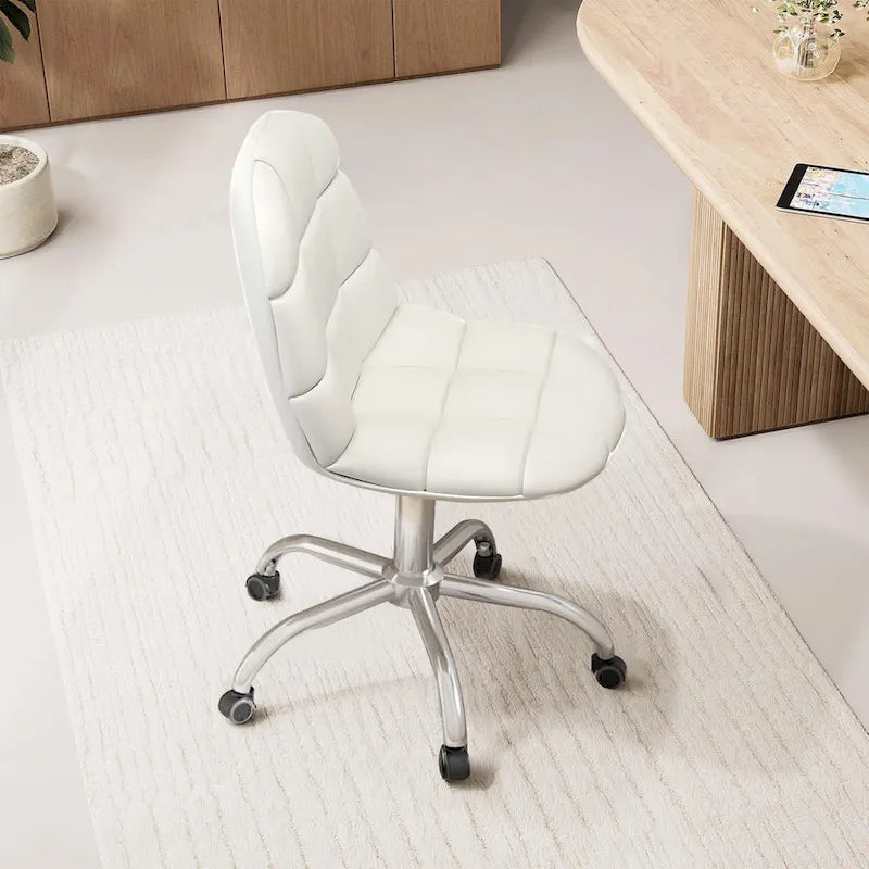 Chaise de bureau à domicile sans accoudoirs Javlergo, chaise de bureau d'ordinateur réglable en hauteur avec roulettes