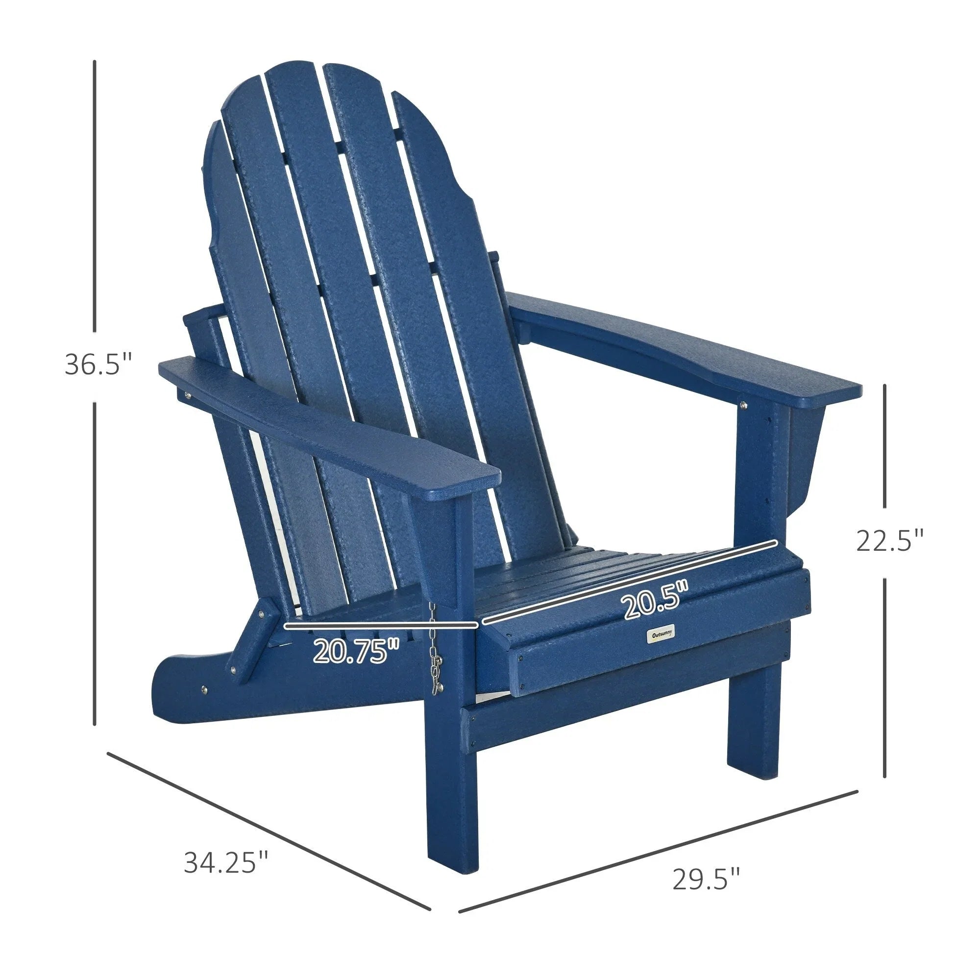 Chaise Adirondack pliante, chaises longues de plage en plastique HDPE toutes saisons pour terrasse et mobilier de jardin