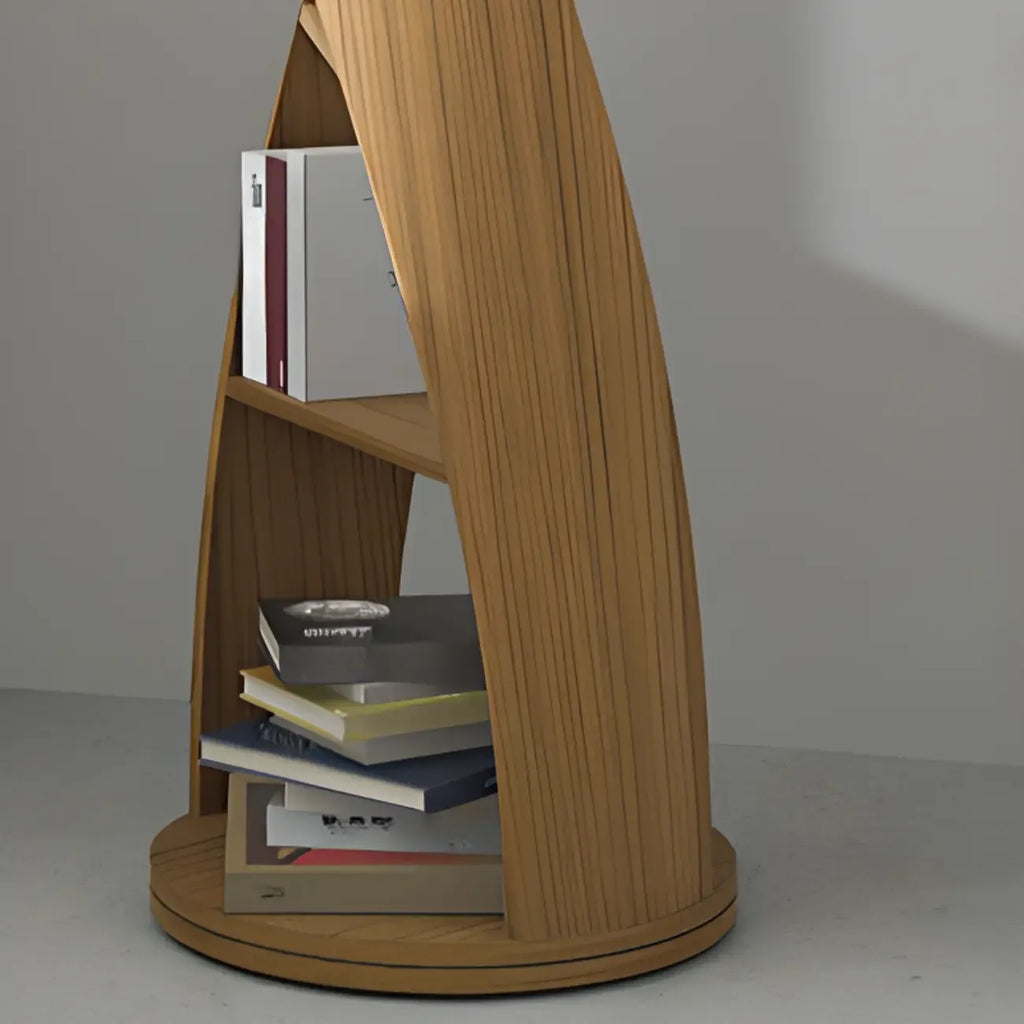 Bibliothèque verticale contemporaine en bois à 5 niveaux Hourglass