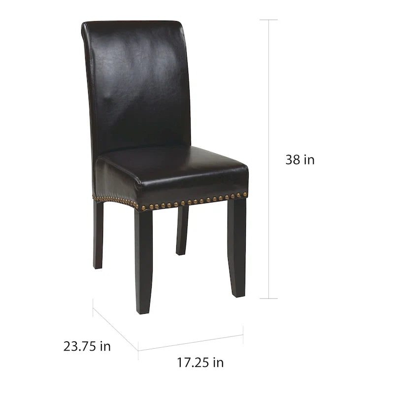 Chaise Parsons Copper Grove Five Bridge Eco en similicuir avec clous