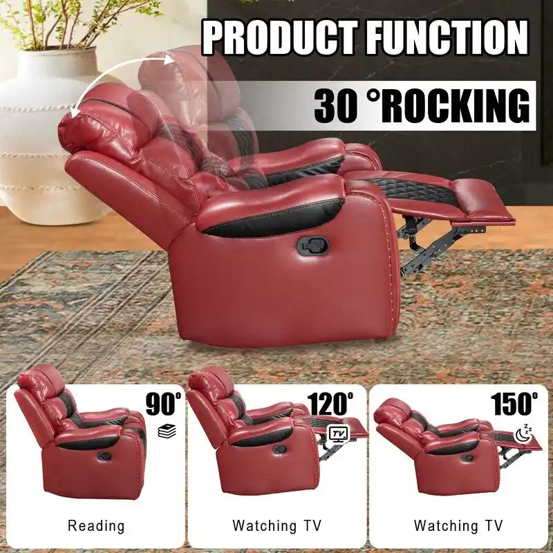 Grand fauteuil inclinable en similicuir de style américain pour salon