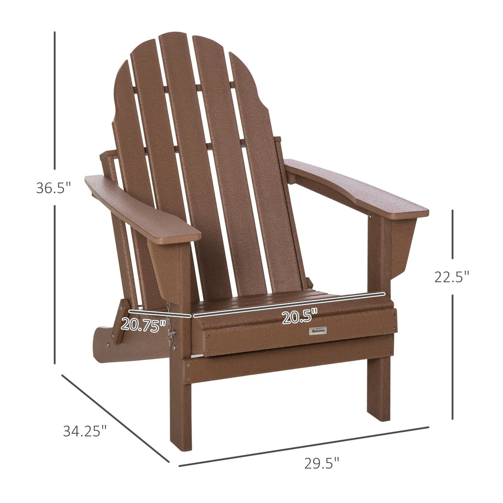 Chaise Adirondack pliante, chaises longues de plage en plastique HDPE toutes saisons pour terrasse et mobilier de jardin