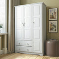 Armoire 3 portes - Blanc/Moka/Java - Bois massif