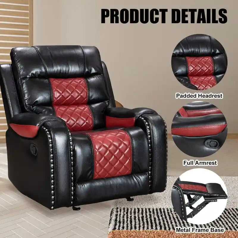 Grand fauteuil inclinable en similicuir de style américain pour salon