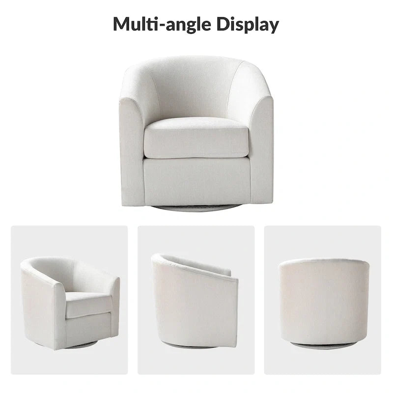 Fauteuil Cuenca moderne en tissu avec piètement pivotant