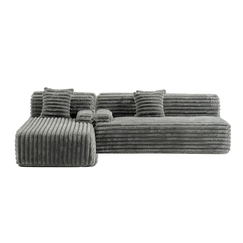 Canapé d'angle modulable Cloud, Canapé moderne rembourré avec 2 coussins, Canapé modulable à composer, Canapé d'angle modulable en L