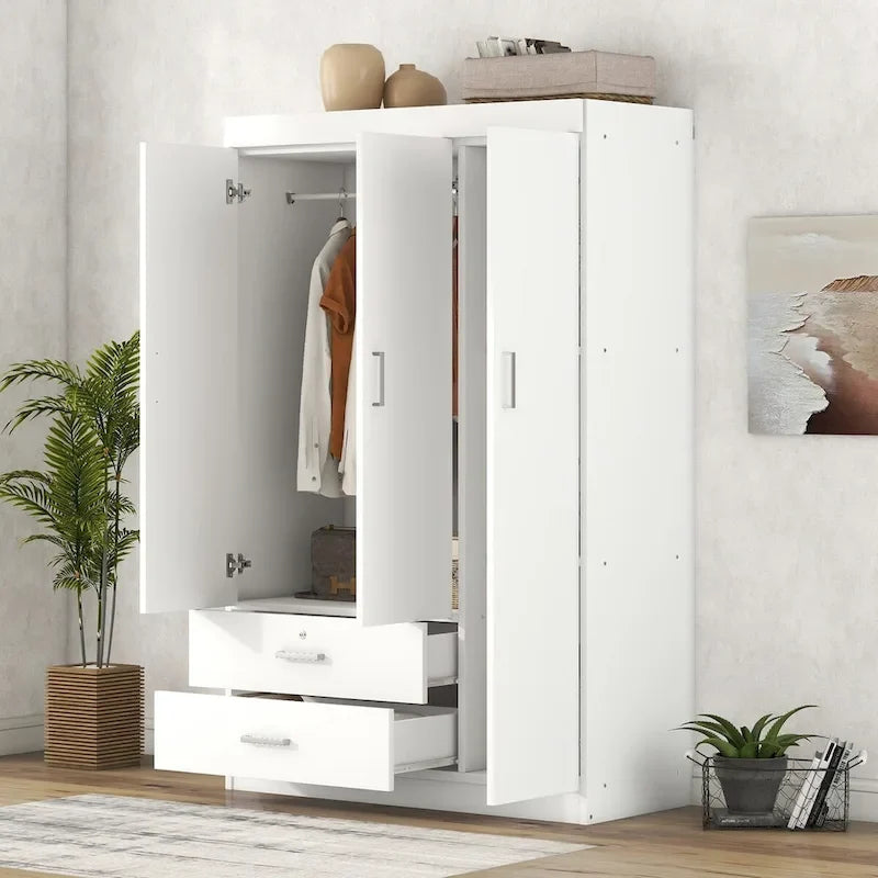 Armoire 3 portes avec 2 tiroirs