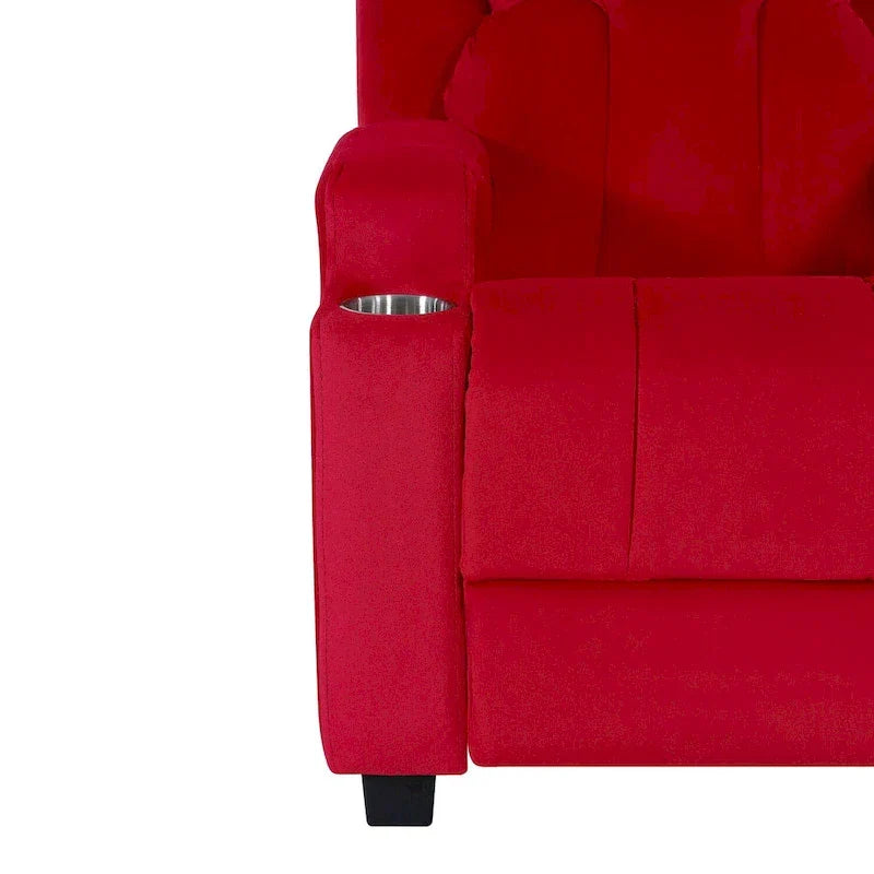 Fauteuil inclinable de luxe pour enfants avec repose-pieds, appuie-tête et 2 porte-gobelets, en microfibre, pour les enfants de 3 ans et plus