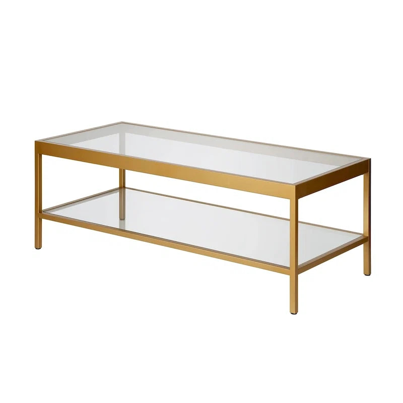 Table basse Alexis en métal et verre