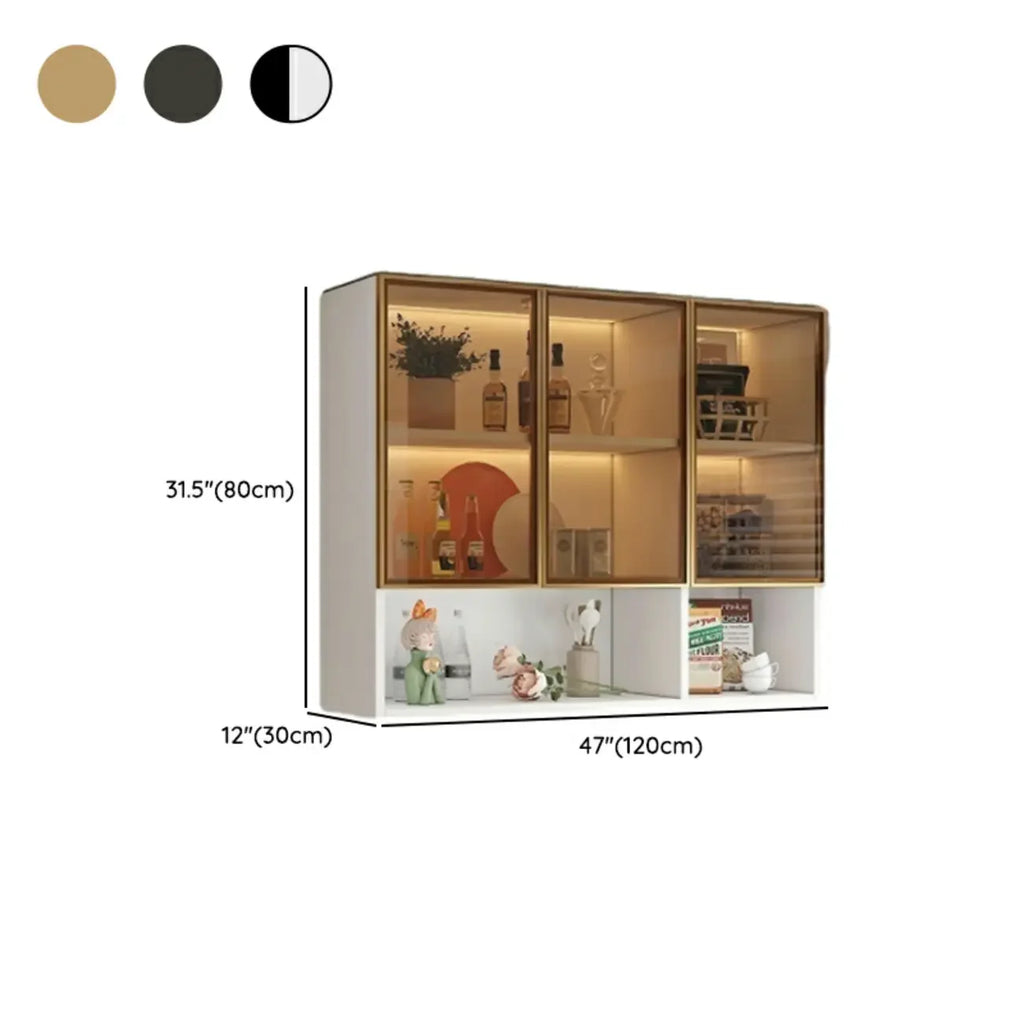 Armoire de cuisine murale grise en bois pour rangement