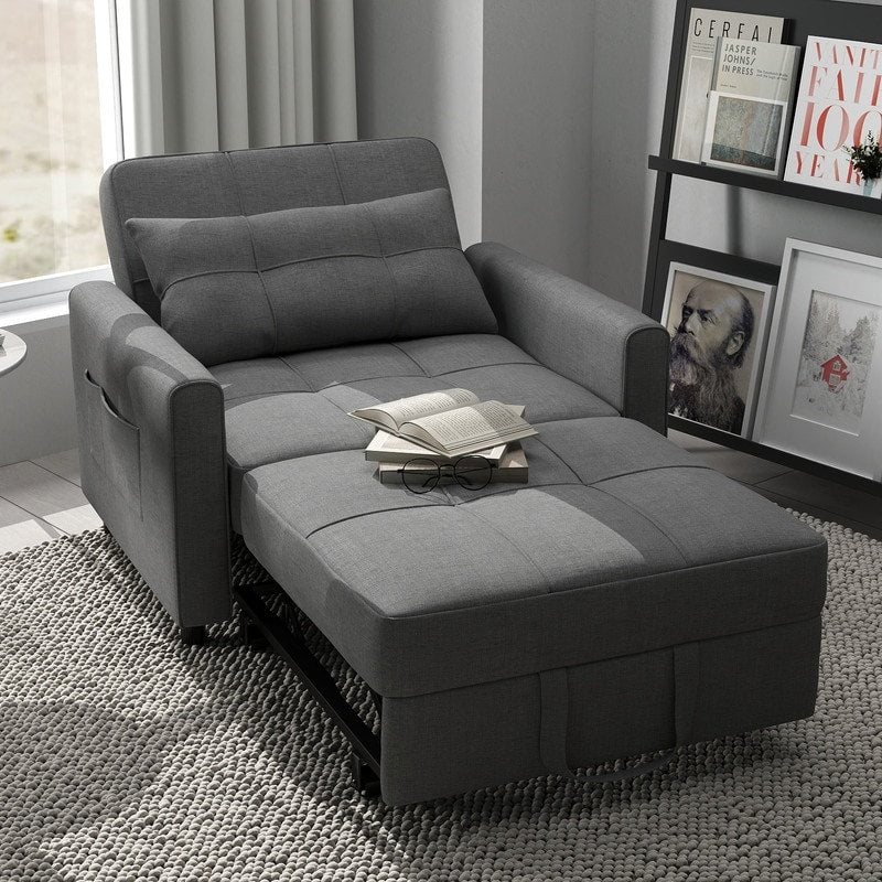 Canapé-lit convertible 3-en-1, Canapé-chaise dépliable, Lit pliant convertible pour salon