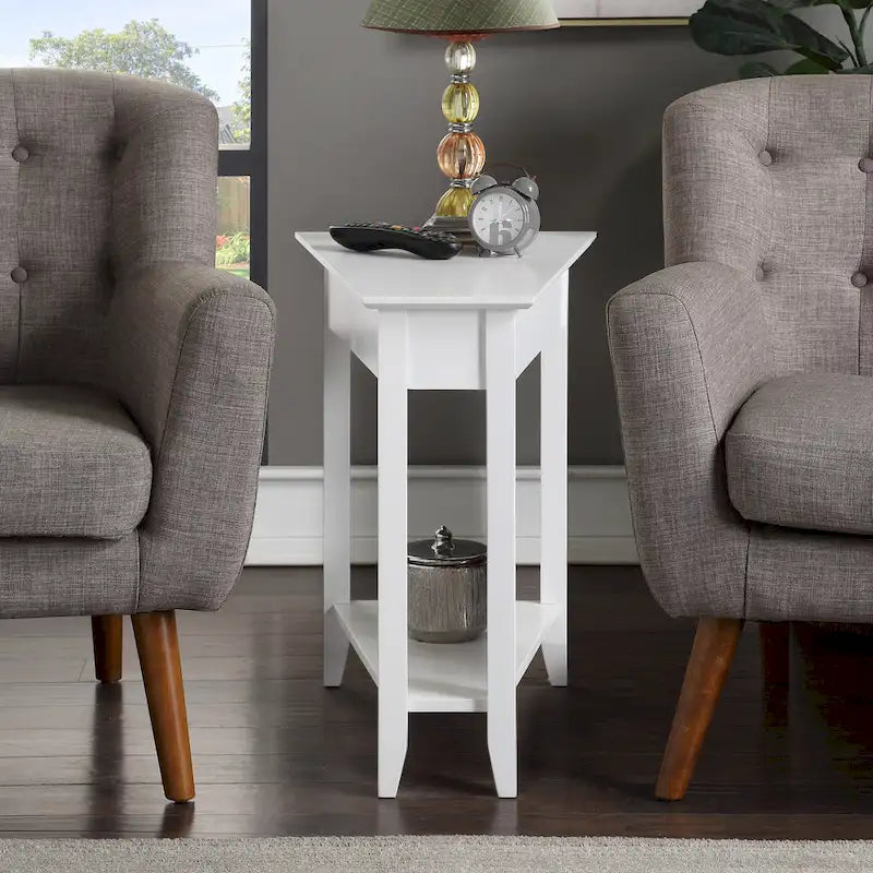 Table d'appoint d'angle American Heritage avec étagère de Convenience Concepts
