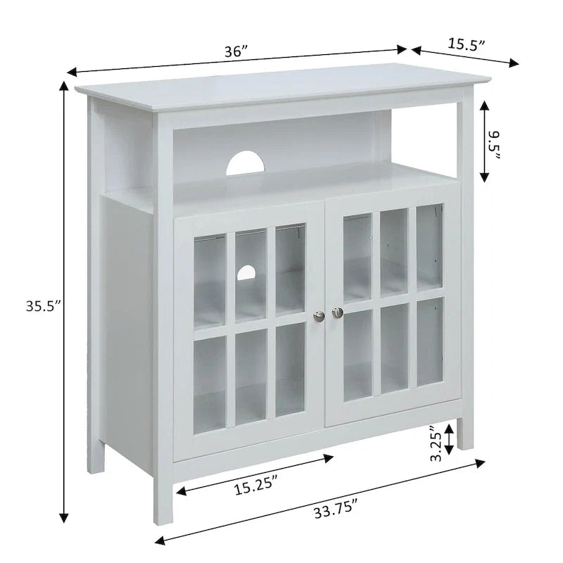 Meuble TV Big Sur Highboy de 40 pouces avec rangements, par Convenience Concepts