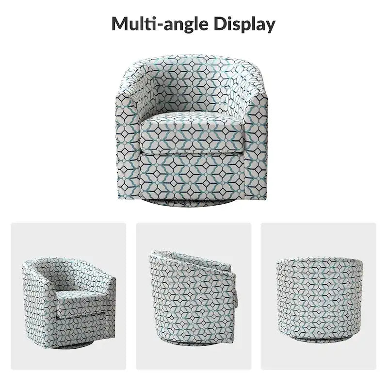 Fauteuil Cuenca moderne en tissu avec piètement pivotant