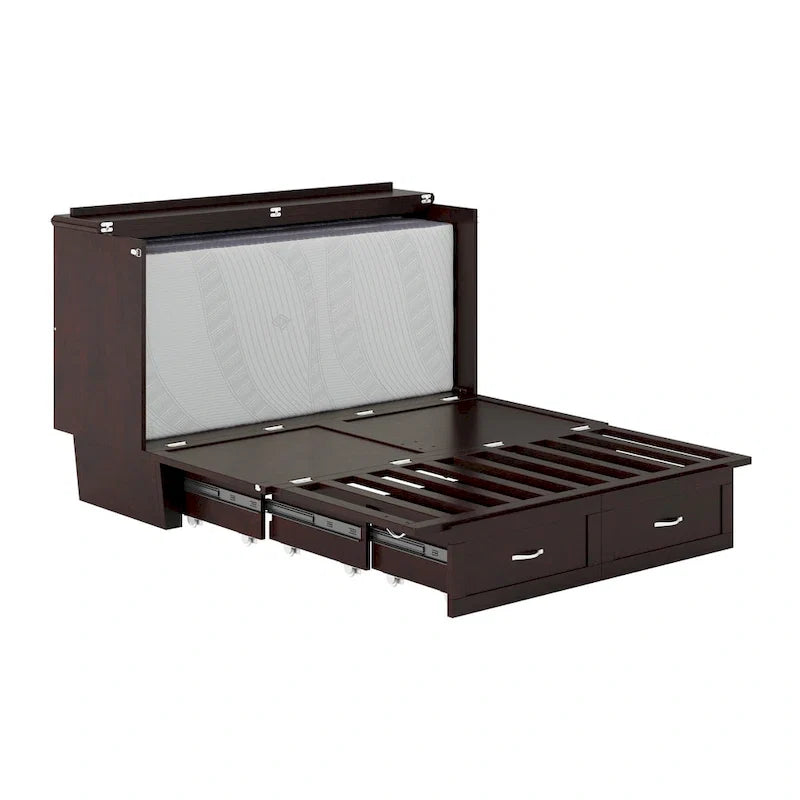 Lit escamotable coffre Chelsea Queen avec matelas