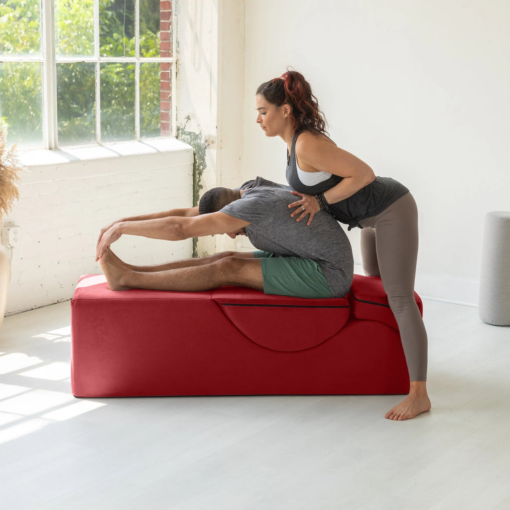 Avana Kami Chaise convertible / Yoga & Massage - Pouf 2 en 1 avec chaise longue de yoga escamotable, Microvelours - N/A