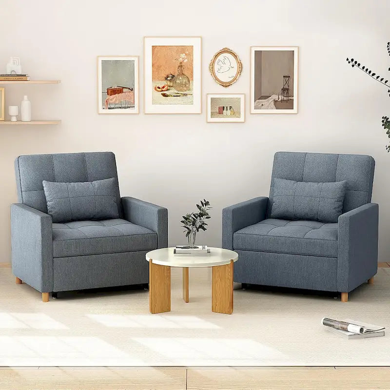 AECOJOY Fauteuil Convertible 3-en-1 avec Oreiller et Dossier Réglable