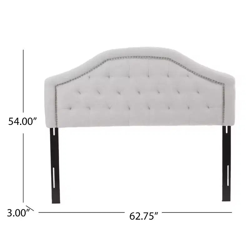 Tête de lit capitonnée avec clous décoratifs, Grand lit/Très grand lit