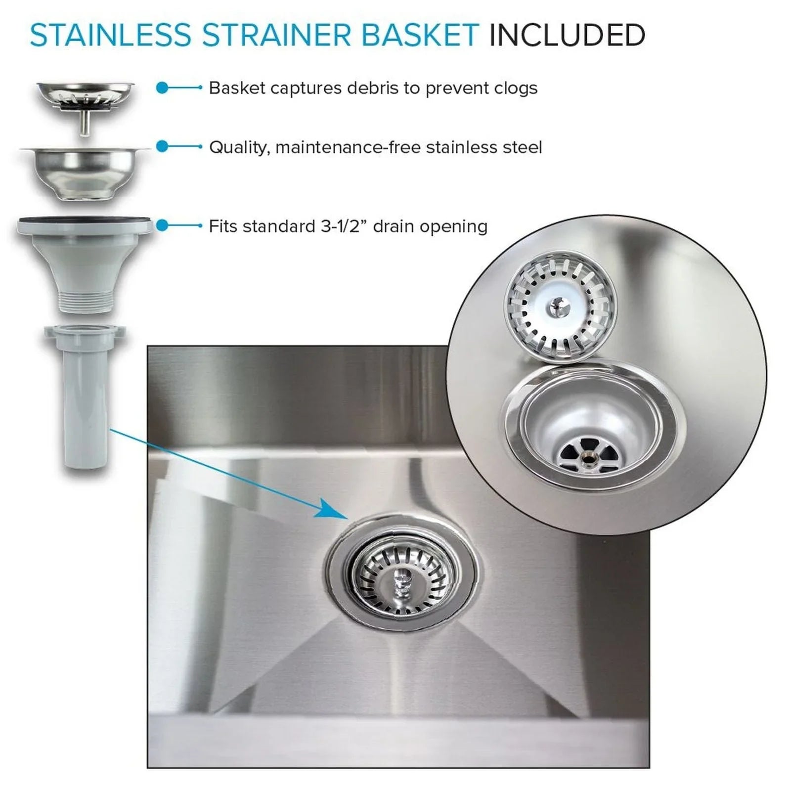 Évier de buanderie et support de lavage en acier inoxydable de 24 po L x 22 po P x 35 po H