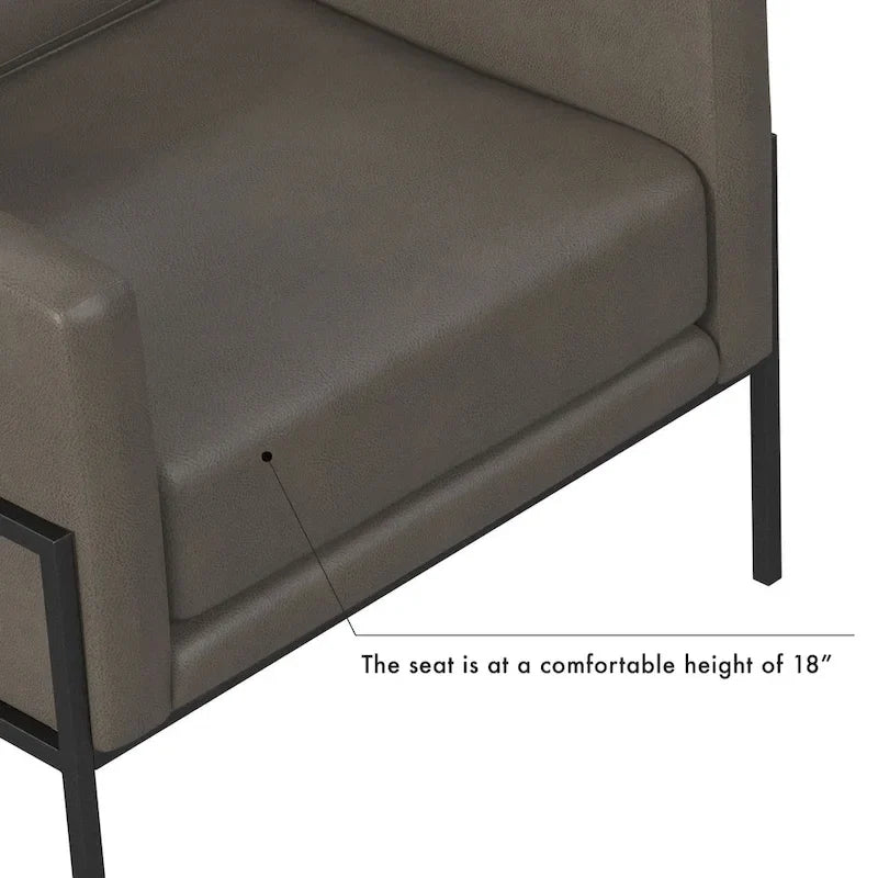 Fauteuil club moderne HomePop rembourré avec cadre en métal