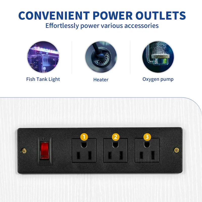 Meuble de support pour aquarium de 150-190 litres avec prises de courant