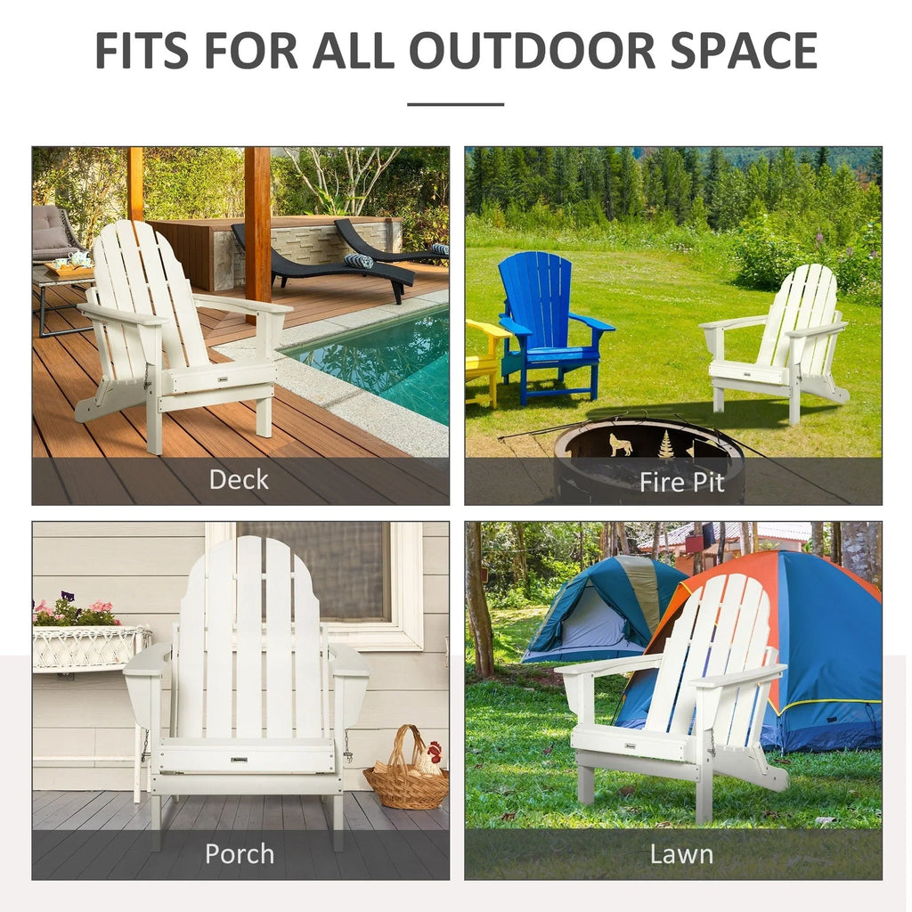 Chaise Adirondack pliante, chaises longues de plage en plastique HDPE toutes saisons pour terrasse et mobilier de jardin