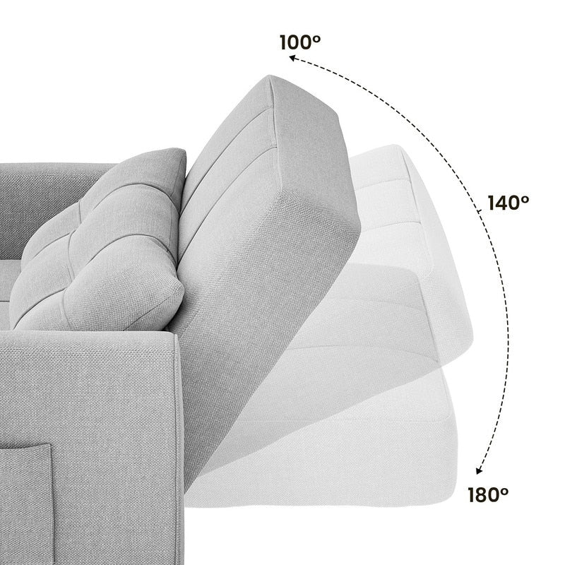 Canapé-lit convertible 3-en-1, Canapé-chaise dépliable, Lit pliant convertible pour salon