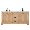 Meuble sous-vasque Hervas avec plateau en marbre naturel, sans miroir