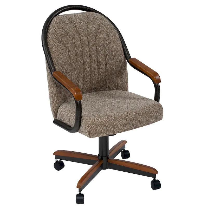 Chaise de salle à manger roulante, pivotante et inclinable pour repas décontractés - 38 Hx221/2 L x 22 P - 38 Hx24 L x 22 P