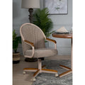 Chaise pivotante et inclinable à roulettes avec coussin pour salle à manger décontractée
