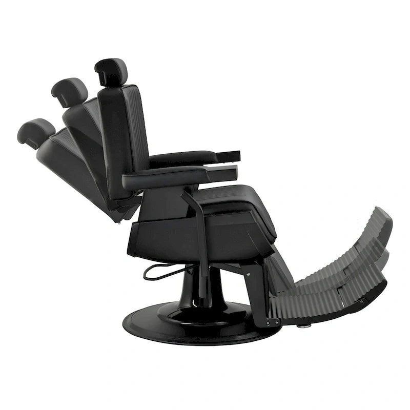 Chaise de barbier robuste inclinable hydraulique JAXSON, cadre noir