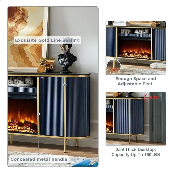 70 Meuble TV moderne de luxe avec cheminée, Centre de divertissement, Console TV