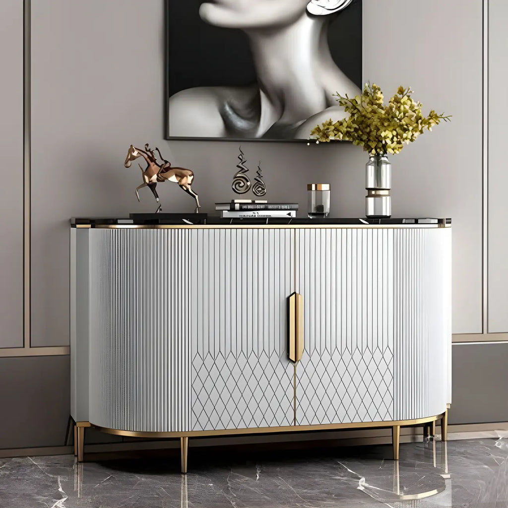 Buffet Glam Marble gris avec rangement