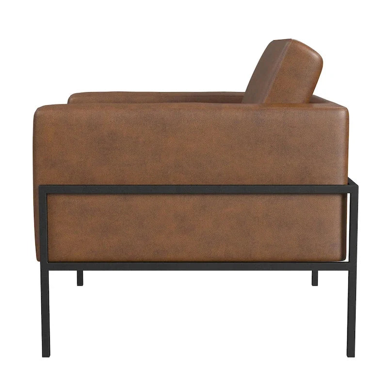 Fauteuil club moderne HomePop rembourré avec cadre en métal