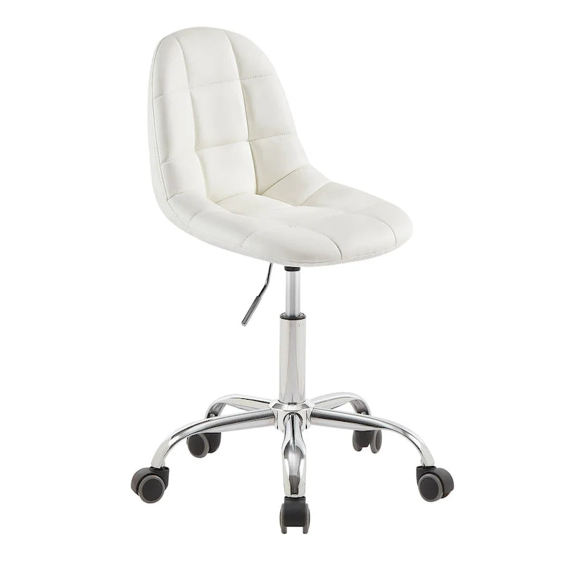Chaise de bureau à domicile sans accoudoirs Javlergo, chaise de bureau d'ordinateur réglable en hauteur avec roulettes