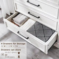 Commode de style rustique de ferme à 6 tiroirs, en bois