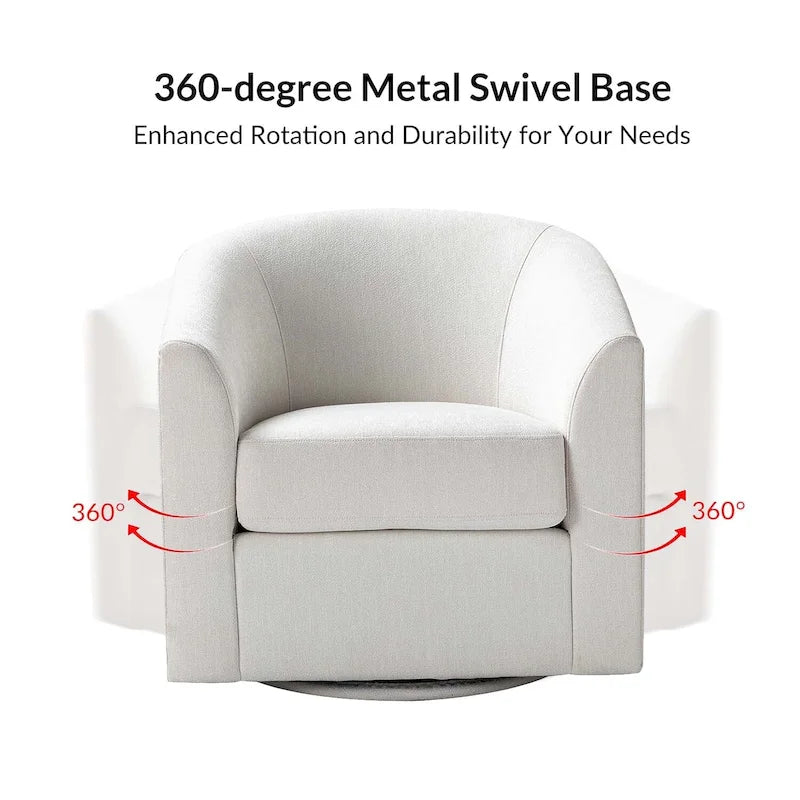 Fauteuil Cuenca moderne en tissu avec piètement pivotant