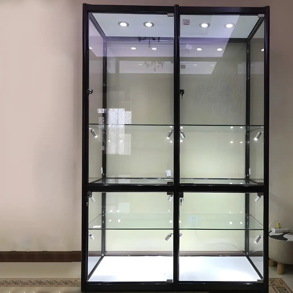 Vitrine rectangulaire contemporaine en verre noir