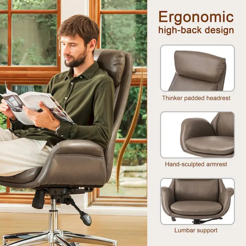 Chaise de bureau en similicuir - Pivotante - Plusieurs coloris