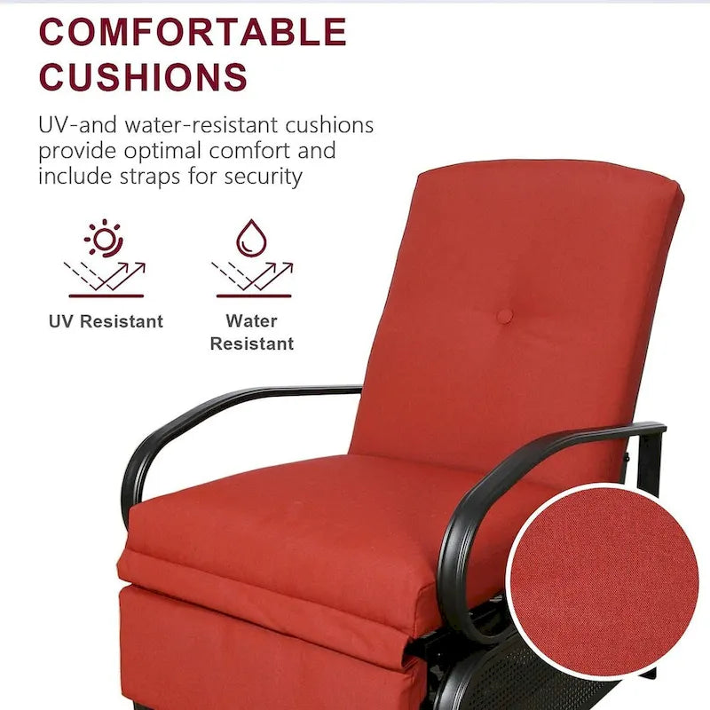 Fauteuil inclinable de salon réglable avec coussin – 38 (P) x 26,5 (L) x 38,5 (H) pouces