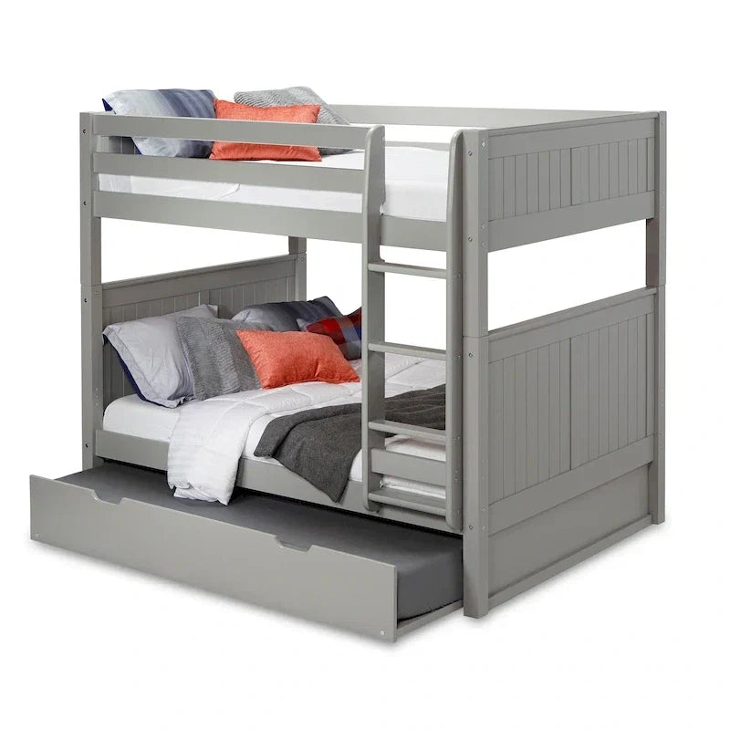 Lit superposé Camaflexi double sur double avec lit gigogne simple - Tête de lit à panneaux