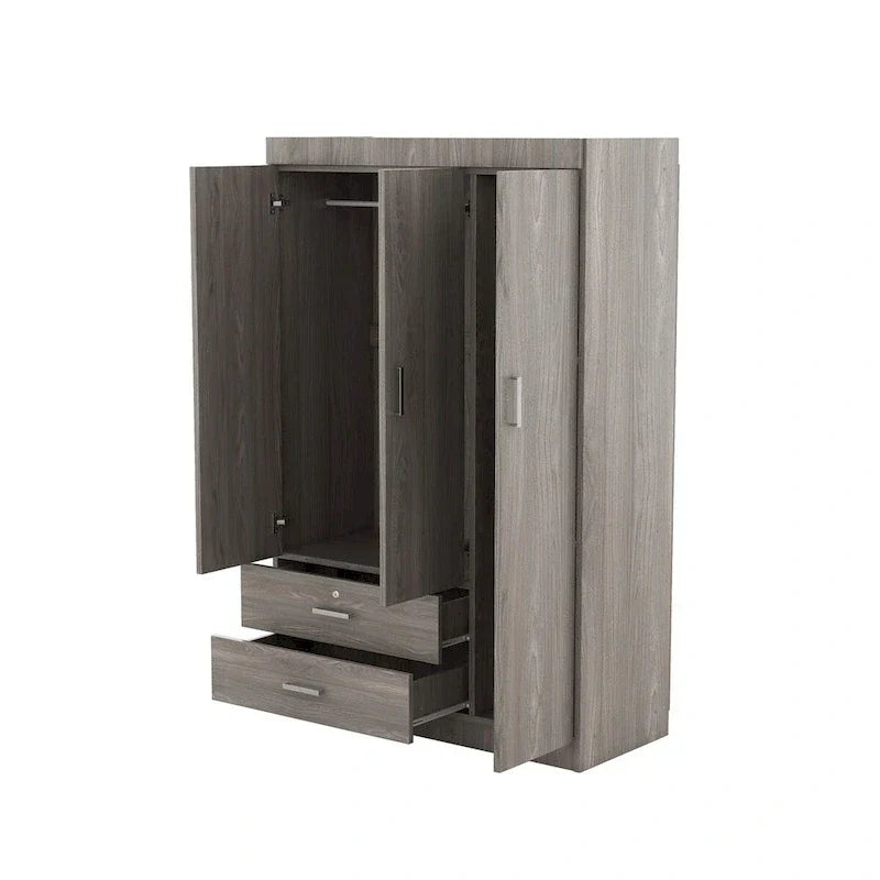 Armoire 3 portes avec 2 tiroirs