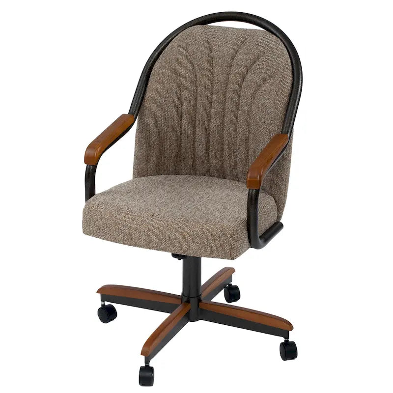 Chaise de salle à manger roulante, pivotante et inclinable pour repas décontractés - 38 Hx221/2 L x 22 P - 38 Hx24 L x 22 P