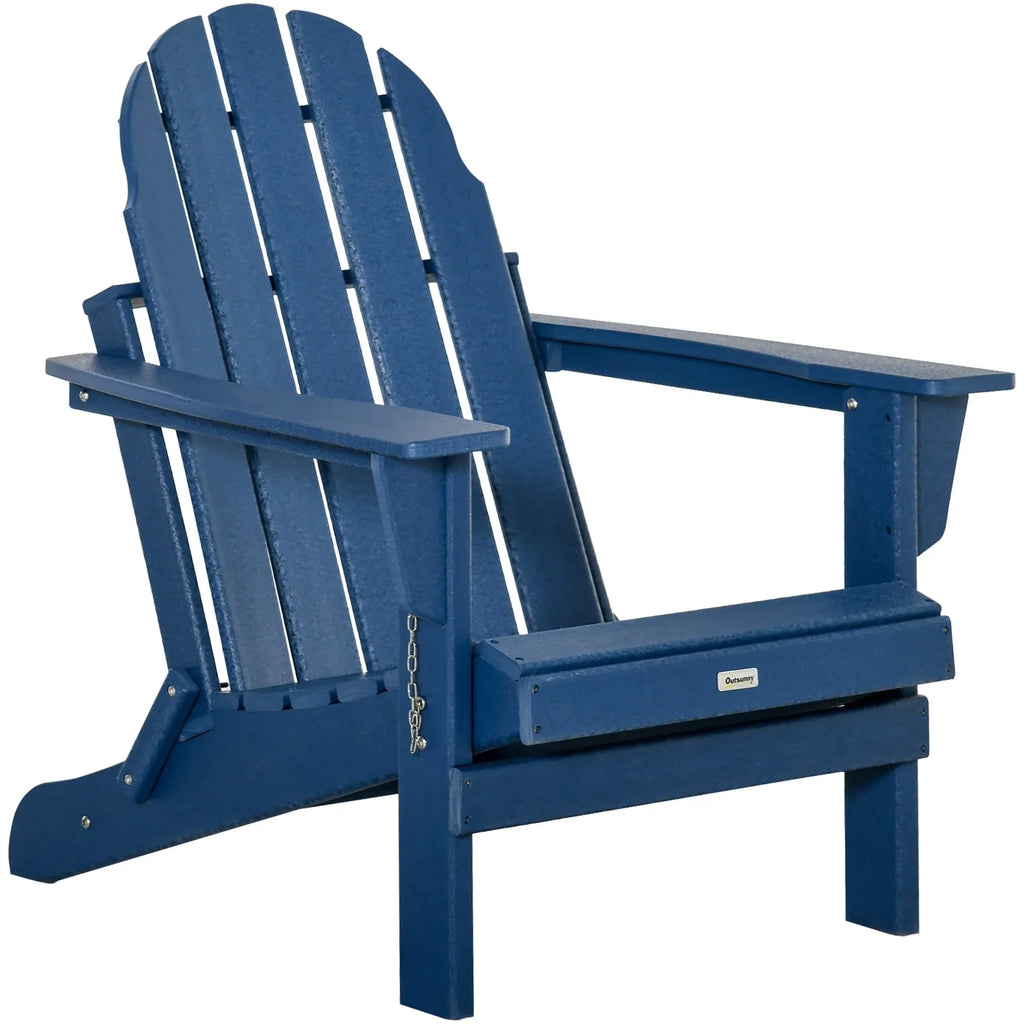 Chaise Adirondack pliante, chaises longues de plage en plastique HDPE toutes saisons pour terrasse et mobilier de jardin