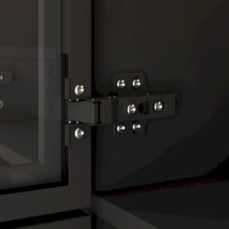 47,2 Grande Armoire LED Lumineuse Placard à Portes en Verre Entièrement en Verre