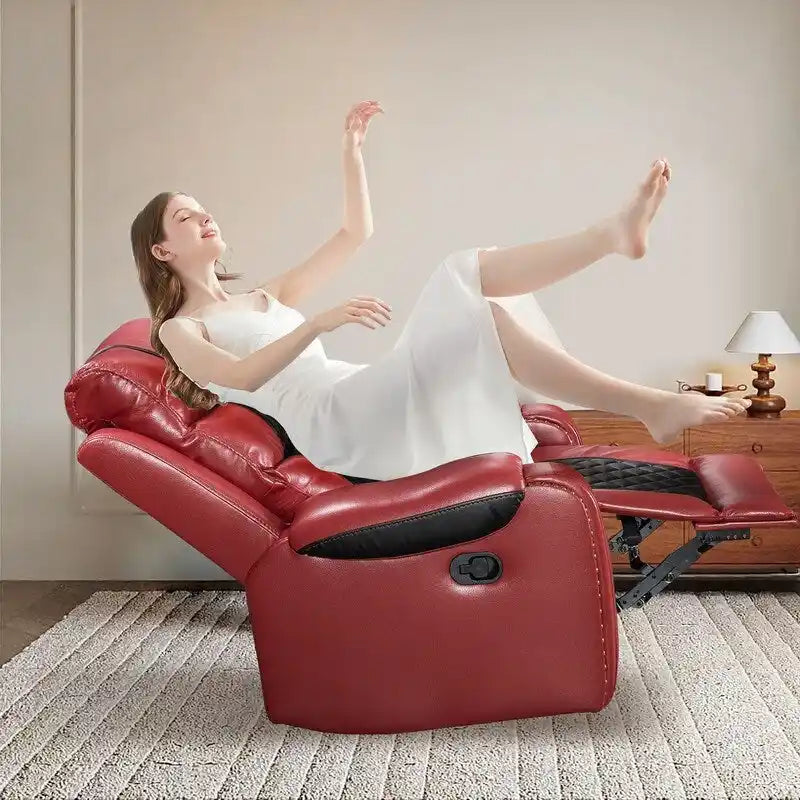 Grand fauteuil inclinable en similicuir de style américain pour salon