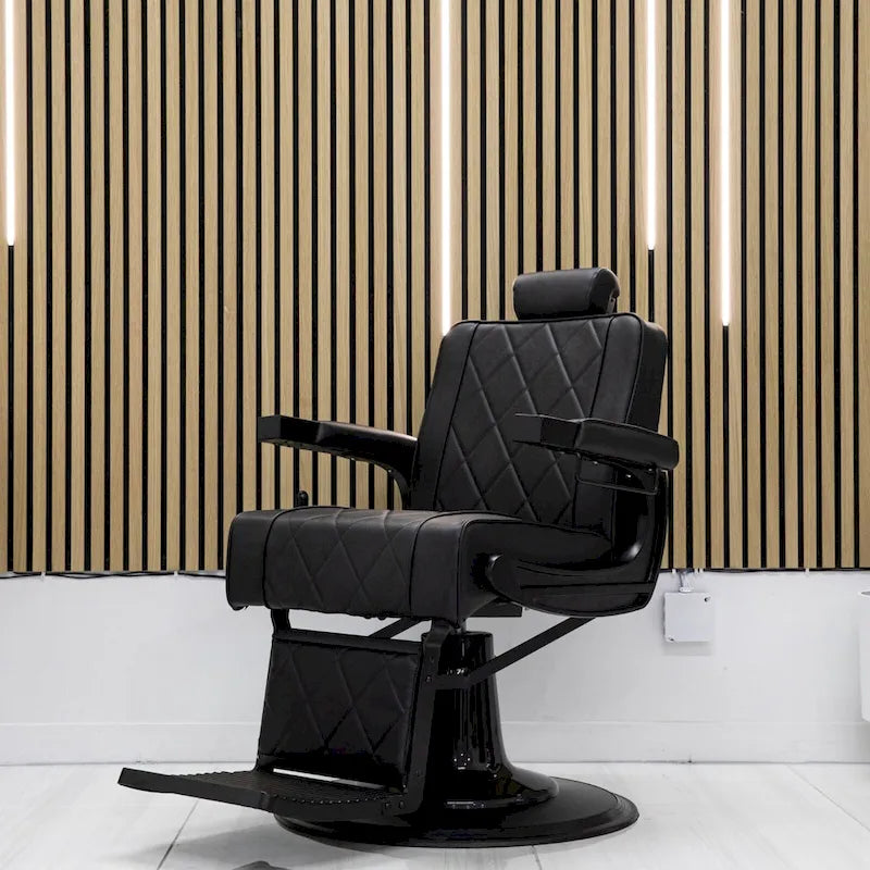 Fauteuil de Barbier Robuste Inclinable, Noir