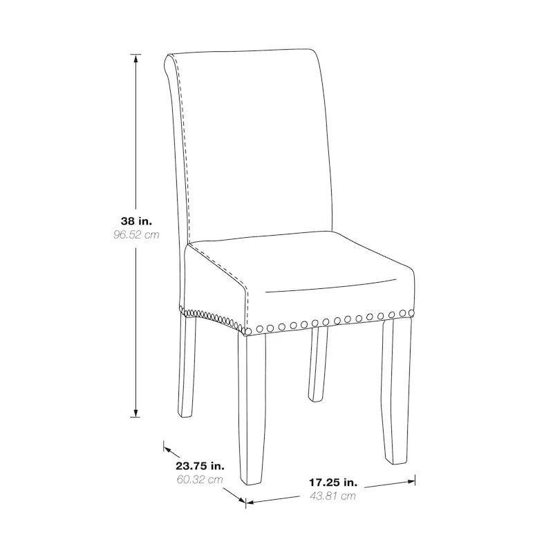 Chaise Parsons Copper Grove Five Bridge Eco en similicuir avec clous