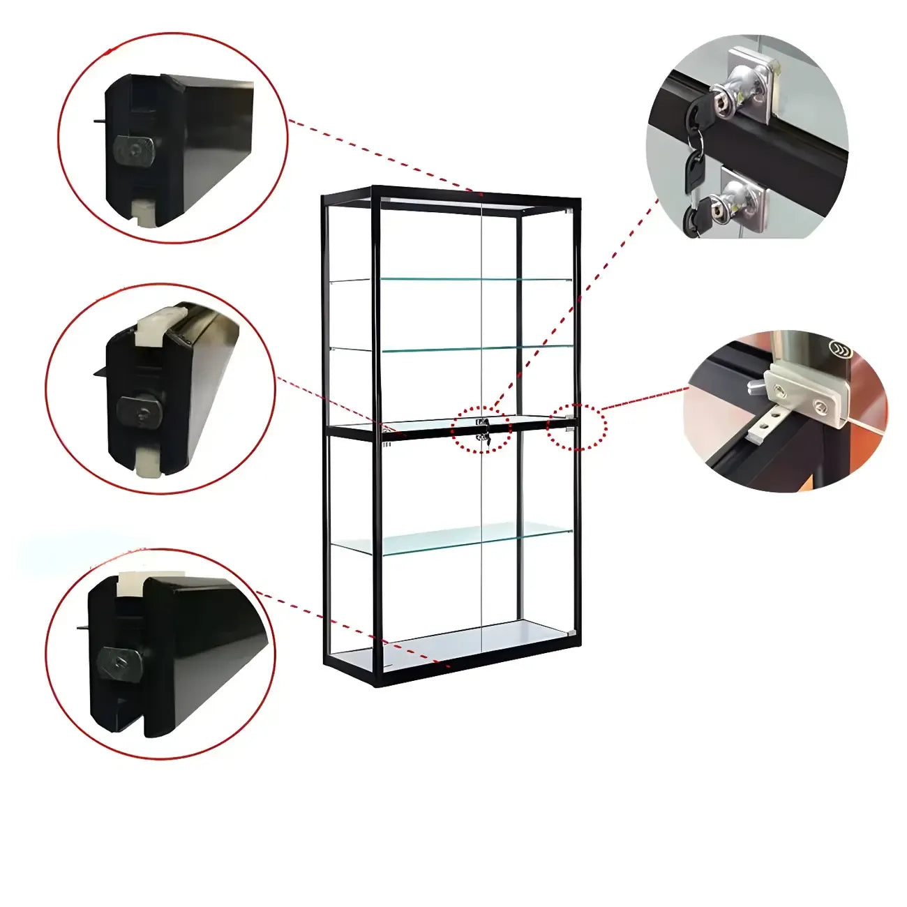 Vitrine rectangulaire contemporaine en verre noir