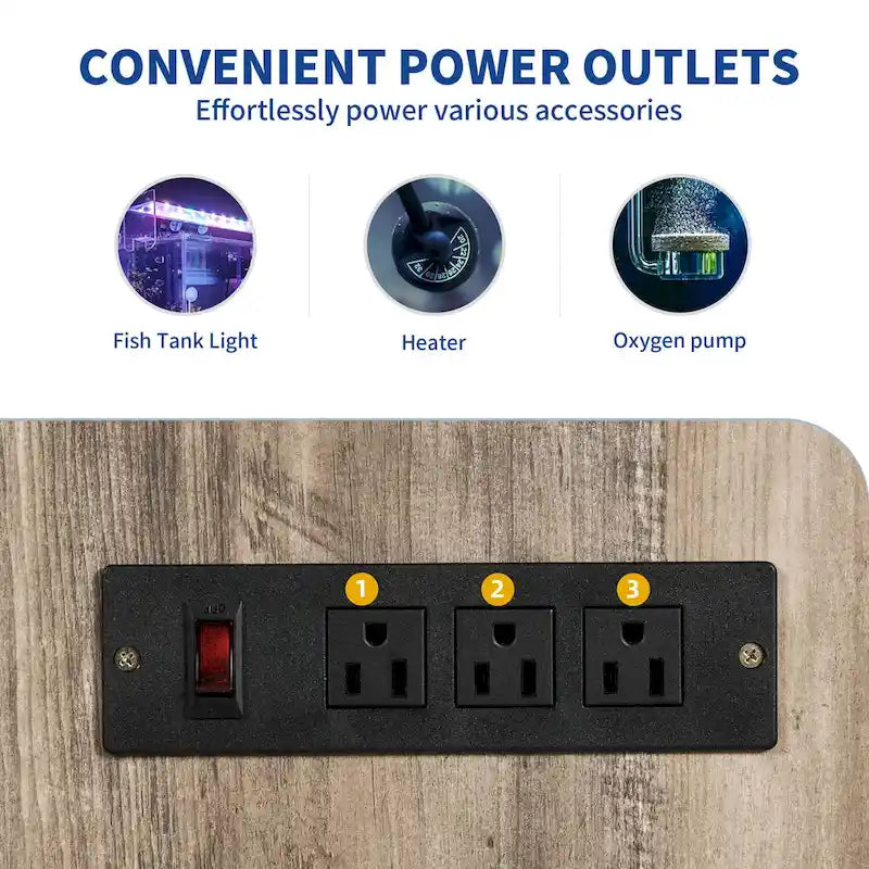 Meuble de support pour aquarium de 150-190 litres avec prises de courant